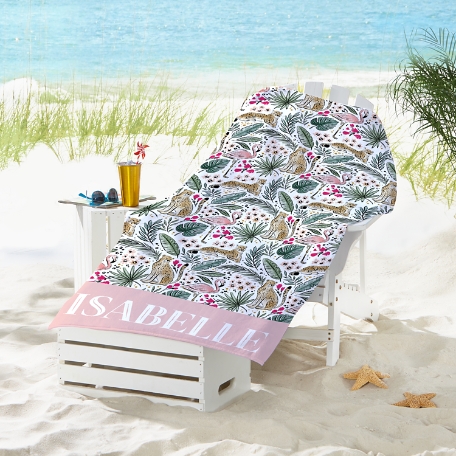Tropical Cheetah Beach Towel