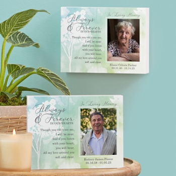 Eternal Love Memorial Photo Personalized Wood Block