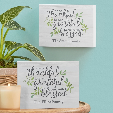 Always Thankful Wood Block