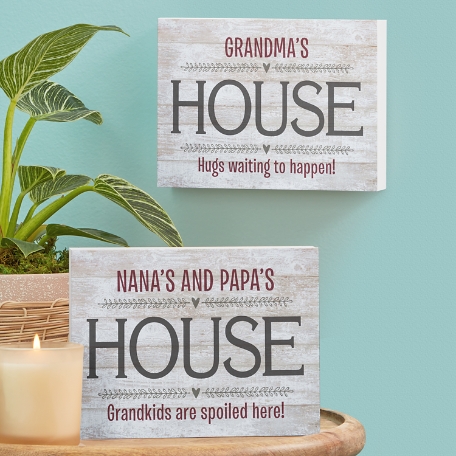 Grandparents House Wood Block