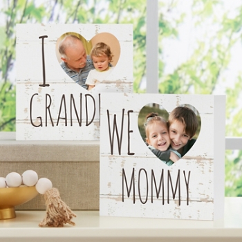 I/We Adore Photo Personalized Wooden Block