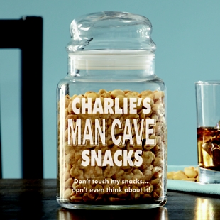 Man Cave Glass Treat Jar