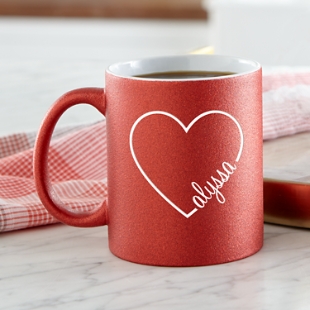 Always In My Heart Red Shimmer Mug
