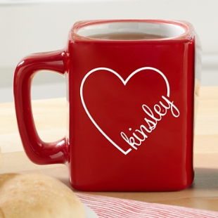 Always In My Heart Red Square Mug
