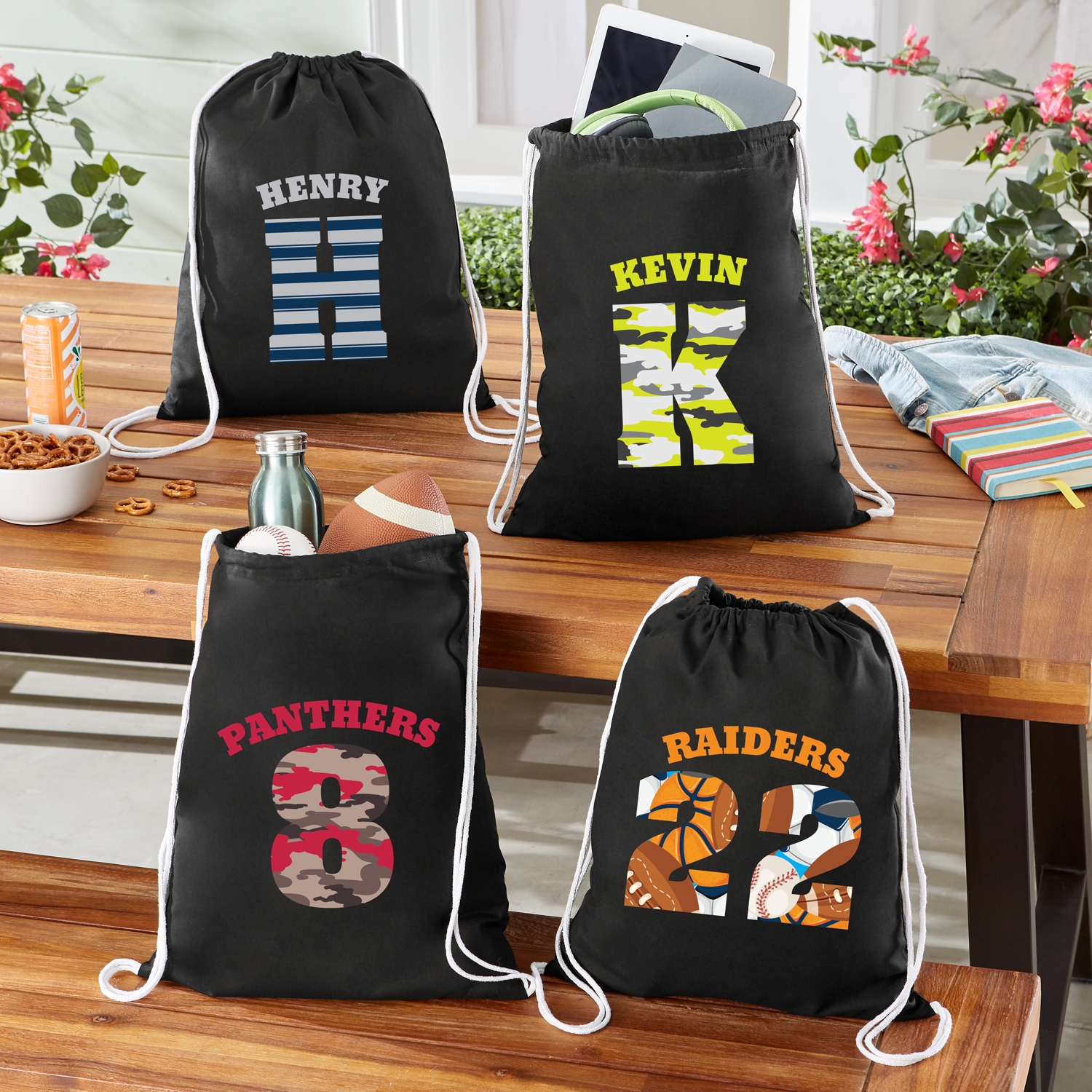 Custom Name Drawstring Bags