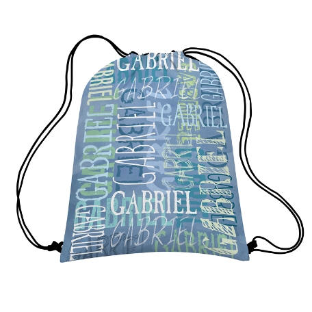 Signature Style Allover Print Drawstring Bag - Blue - Add On