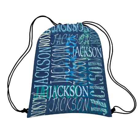 Signature Style Allover Print Drawstring Bag - Navy - Add On