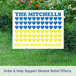 Hearts for Ukraine Yard Sign