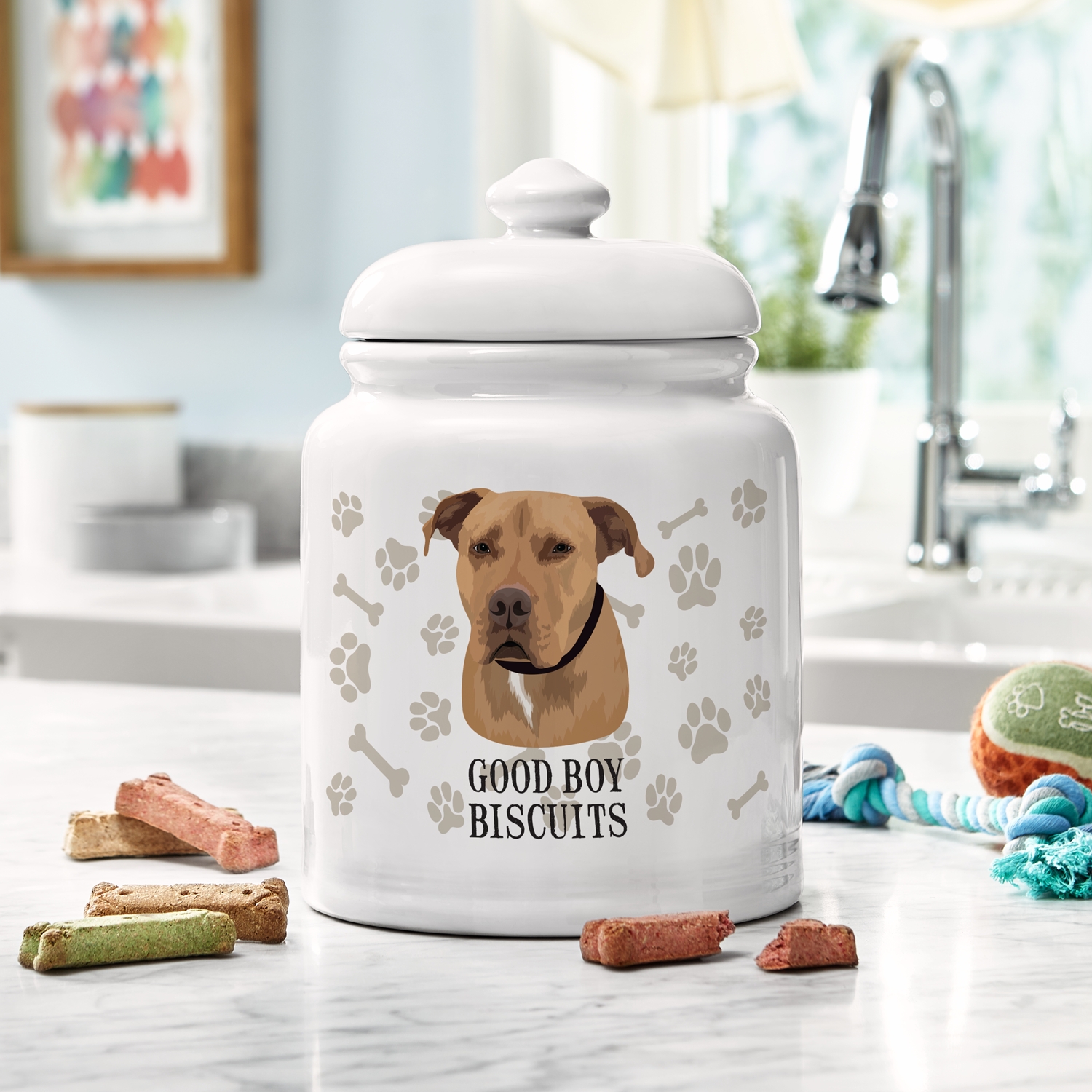 Ceramic dog treat cookie jar hotsell