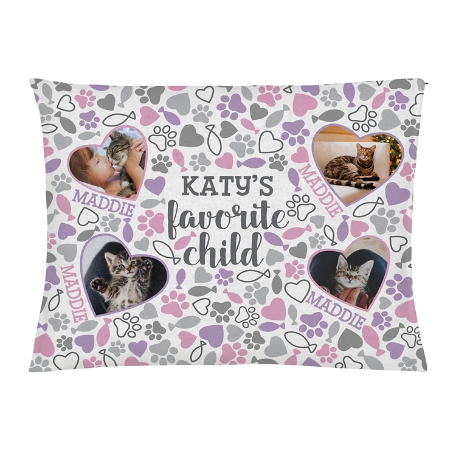 Favorite Child Photo Pet Bed - Cat-Large-Pink