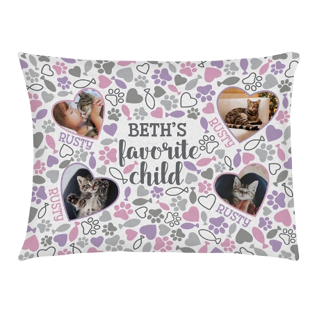 Favorite Child Photo Pet Bed - Cat-Medium-Pink