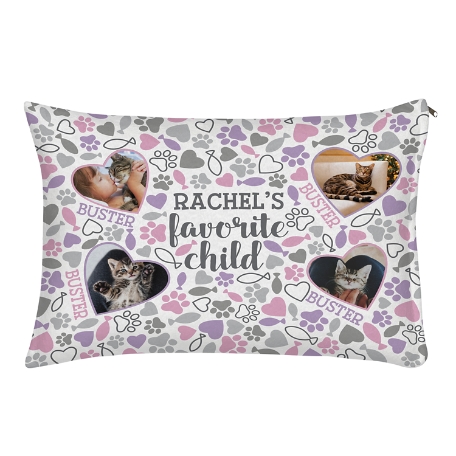 Favorite Child Photo Pet Bed - Cat-Small-Pink