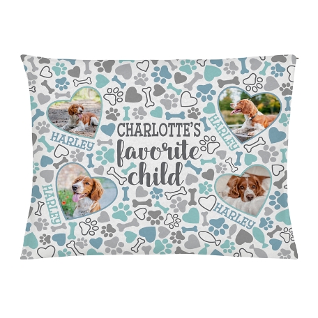 Favorite Child Photo Pet Bed - Dog-Large-Blue