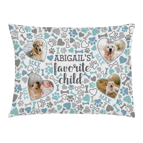 Favorite Child Photo Pet Bed - Dog-Medium-Blue