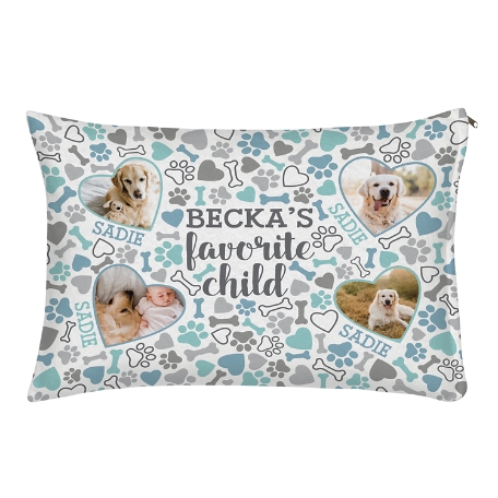 Favorite Child Photo Pet Bed - Dog-Small-Blue