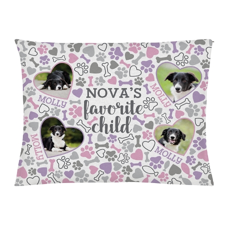 Favorite Child Photo Pet Bed - Dog-Large-Pink