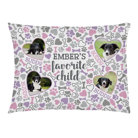 Favorite Child Photo Pet Bed - Dog-Medium-Pink