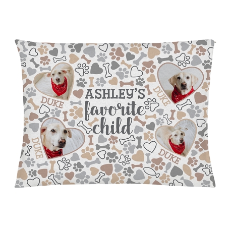 Favorite Child Photo Pet Bed - Dog-Large-Tan