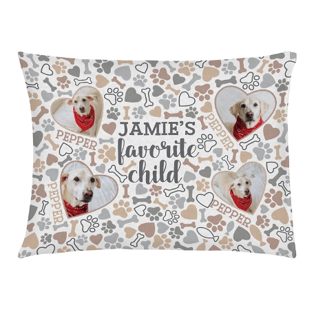 Favorite Child Photo Pet Bed - Dog-Medium-Tan