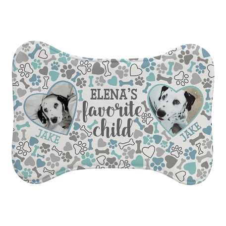 Favorite Child Photo Feeding Mats-Small Bone-Blue