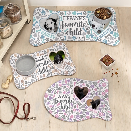 Favorite Child Photo Pet Feeding Mat