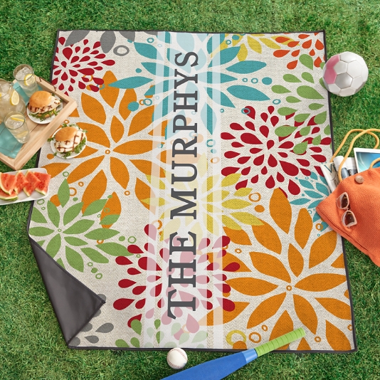 Large Floral Picnic Blanket Personal Creations