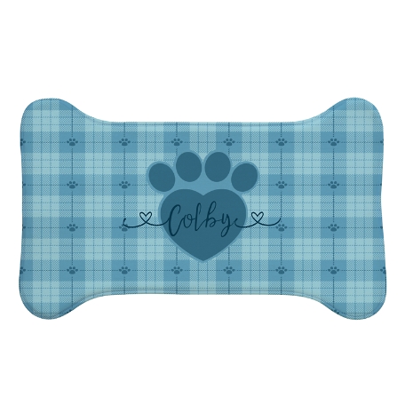 Love and Paws Pet Feeding Mat -Large Bone-Blue