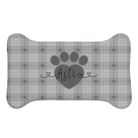 Love and Paws Pet Feeding Mat -Large Bone-Gray