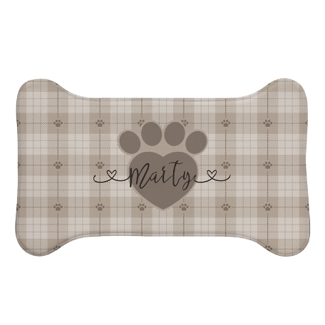 Love and Paws Pet Feeding Mat -Large Bone-Tan