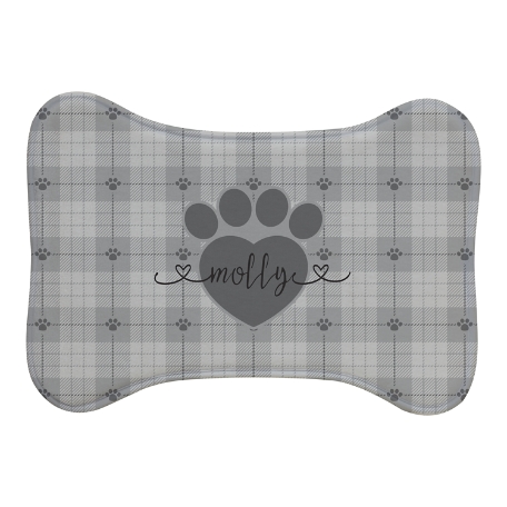 Love and Paws Pet Feeding Mat - Small Bone-Gray