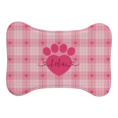 Love and Paws Pet Feeding Mat -Small Bone-Pink