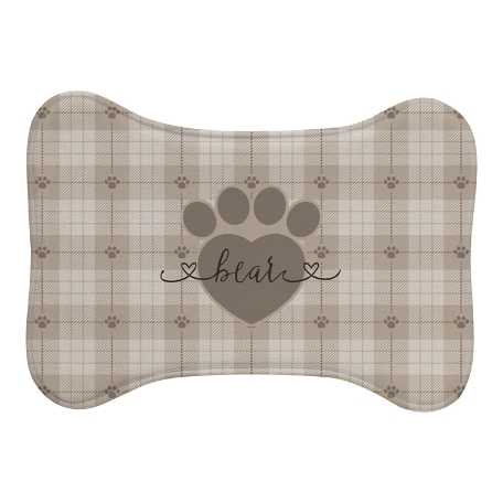 Love and Paws Pet Feeding Mat -Small Bone-Tan