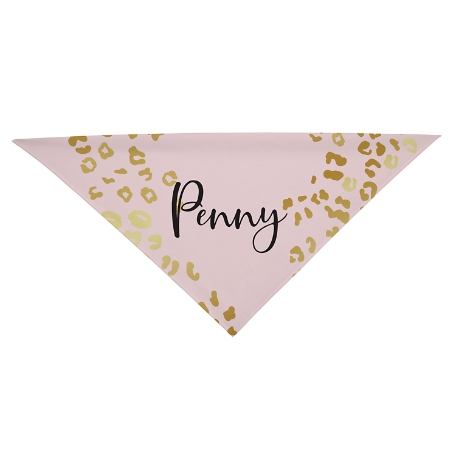 Metallic Leopard Pet Bandana-Large- Gold