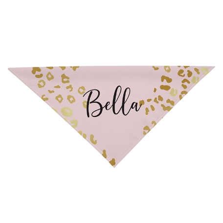 Metallic Leopard Pet Bandana-Small- Gold