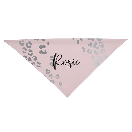 Metallic Leopard Pet Bandana -Large - Silver