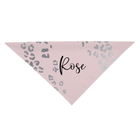 Metallic Leopard Pet Bandana -Small- Silver