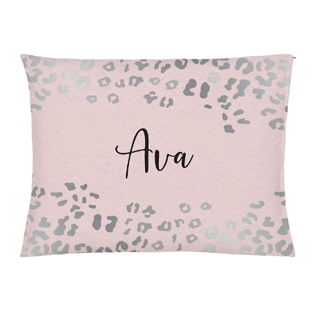 Metallic Leopard Pet Bed -Large-Silver