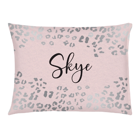 Metallic Leopard Pet Bed - Medium-Silver