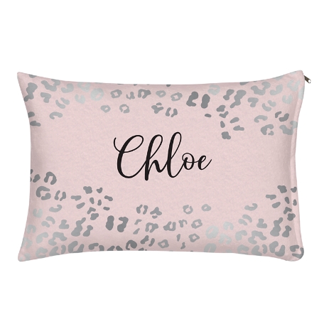 Metallic Leopard Pet Bed - Small-Silver