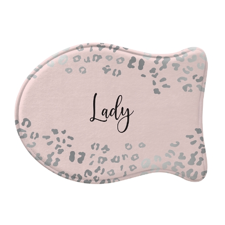 Metallic Leopard Pet Feeding Mats - Fish - Silver