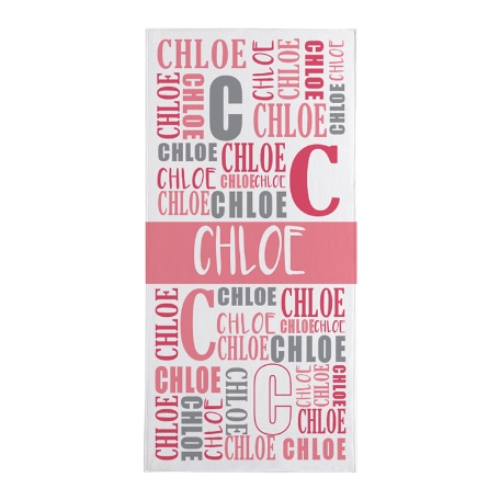 Name Game Beach Towel-Standard - Pink