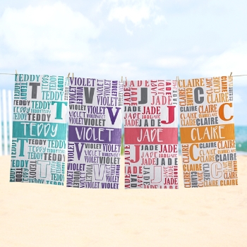 Name Art Personalized Beach Towel