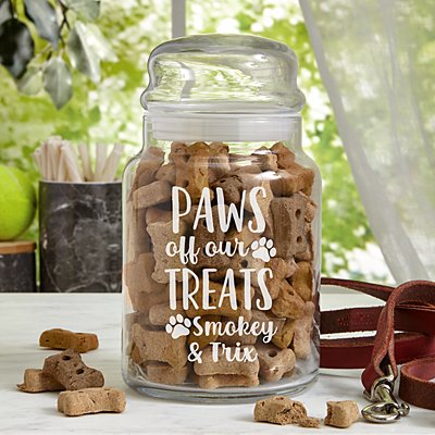 Paws Off Glass Treat Jar