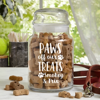 Paws Off Glass Treat Jar