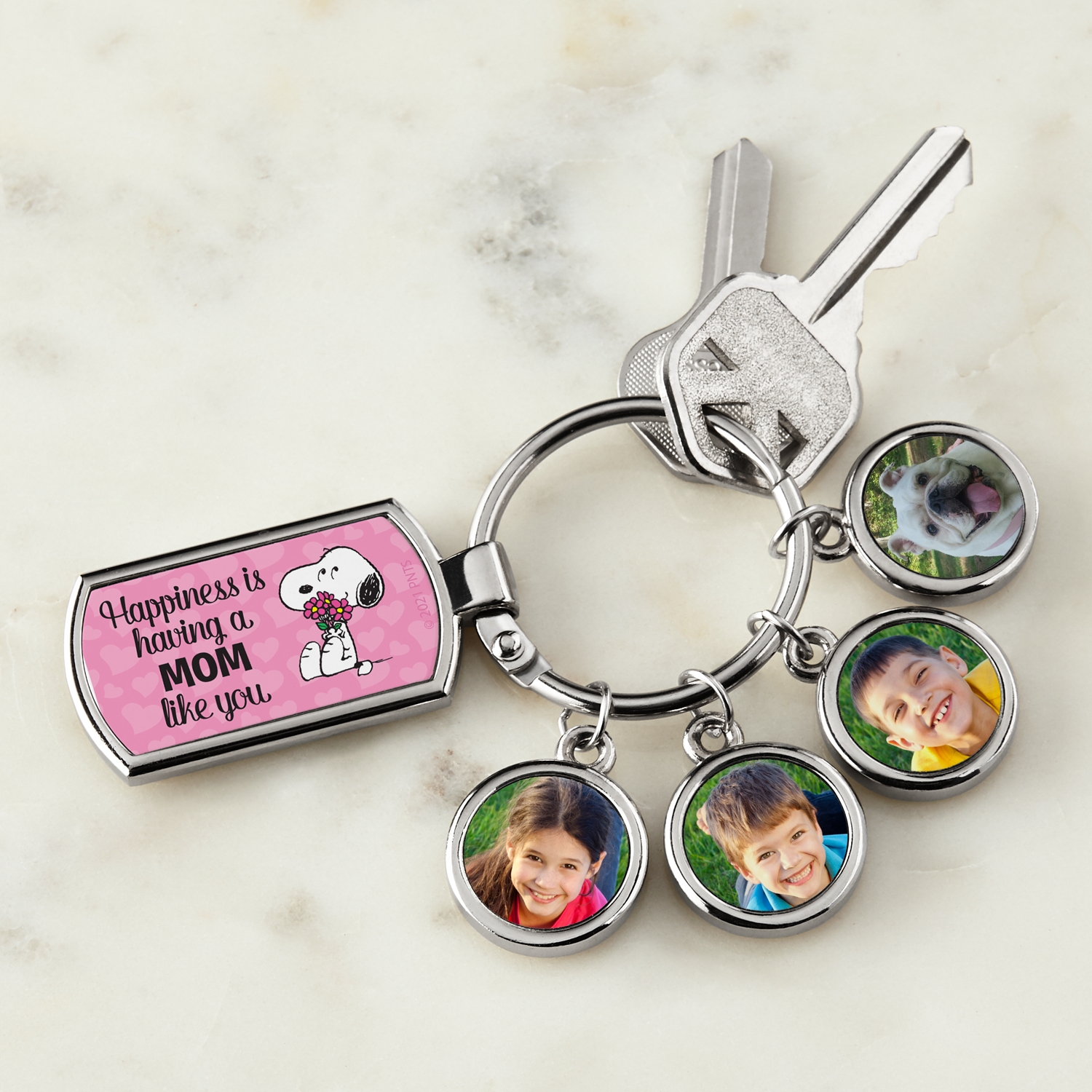 PEANUTS® Happiness is... Photo Keychain