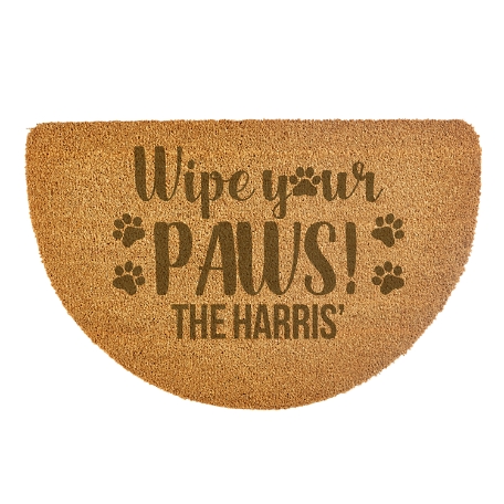 Wipe Your Paws Coir Doormat - Half Round