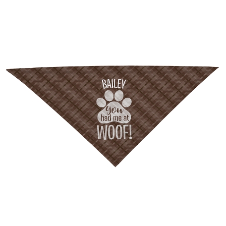 You Had Me At Woof! Bandana-Large-Brown