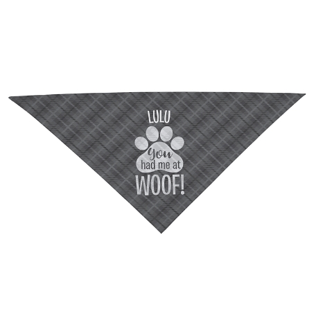 You Had Me At Woof! Bandana-Large-Gray
