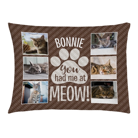You Had Me At Meow! Photo Pet Bed-Medium-Brown