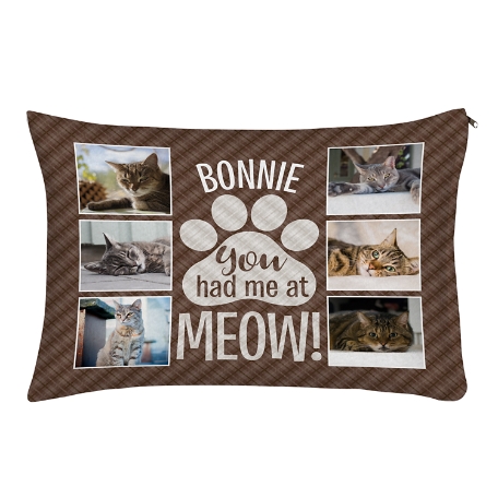 You Had Me At Meow! Photo Pet Bed-Small-Brown